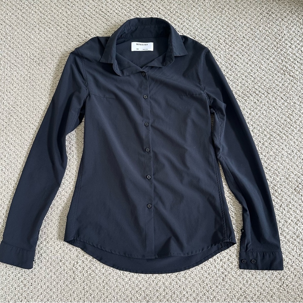 XS Black Button Down Shirt For Women